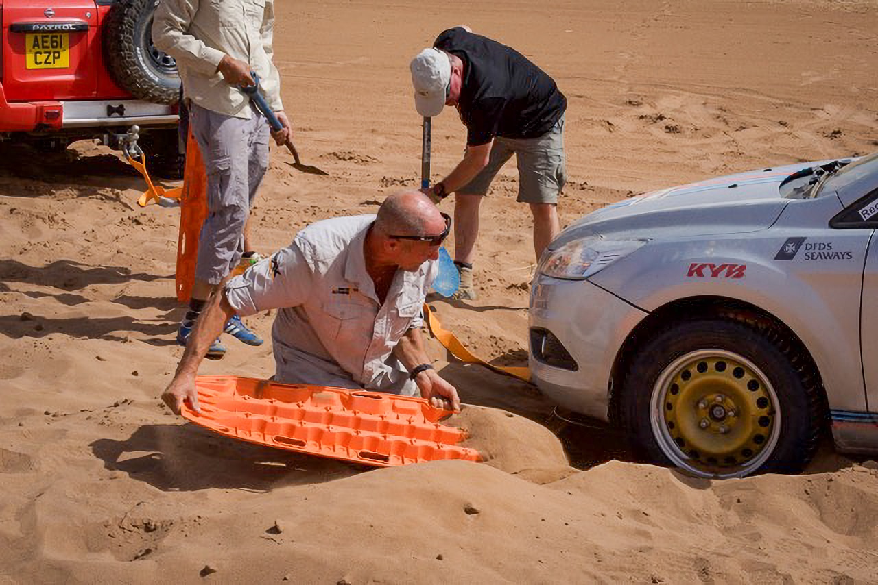 One of the slip boards that helped pull bogged cars out of the sand